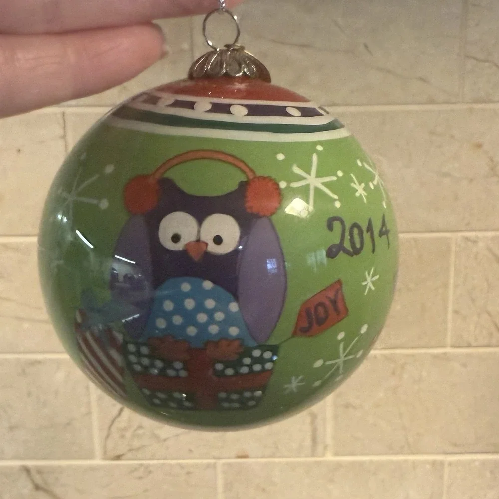Pier One Collectible Li Bien Owls Ornament 2014 B Beautifully Made‎ Christmas
